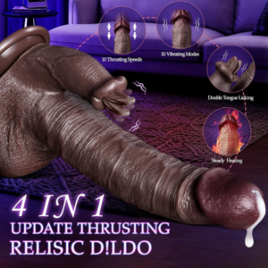 4 in 1 Black Realistic Dildos