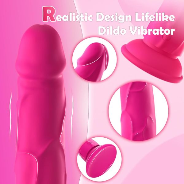 Realistic Pink Dildo Vibrator