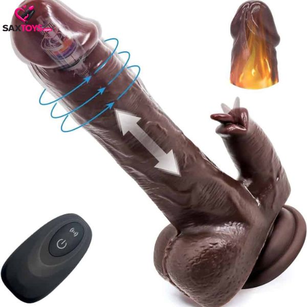 realistic-vibrating-thrusting-dildo Realistic Vibrating Thrusting Dildo