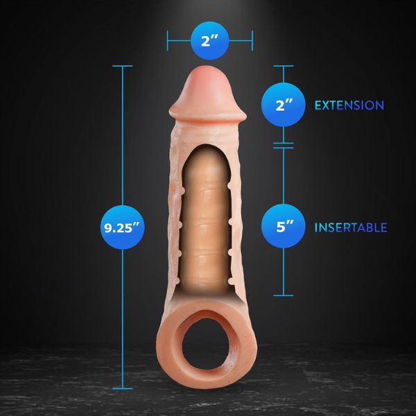 9.25 Inch Realistic Cock Sleeve Extender