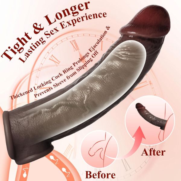 Realistic Penis Sleeve Extender for Men