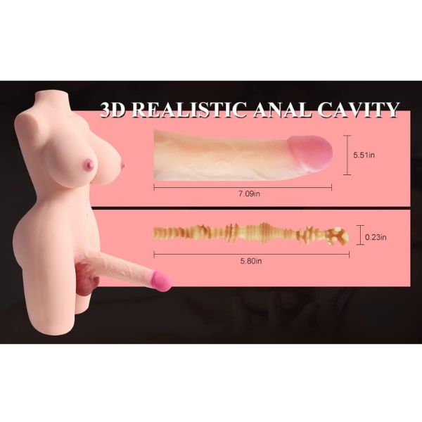 Sex Doll Shemale Torso with Realistic Dildo
