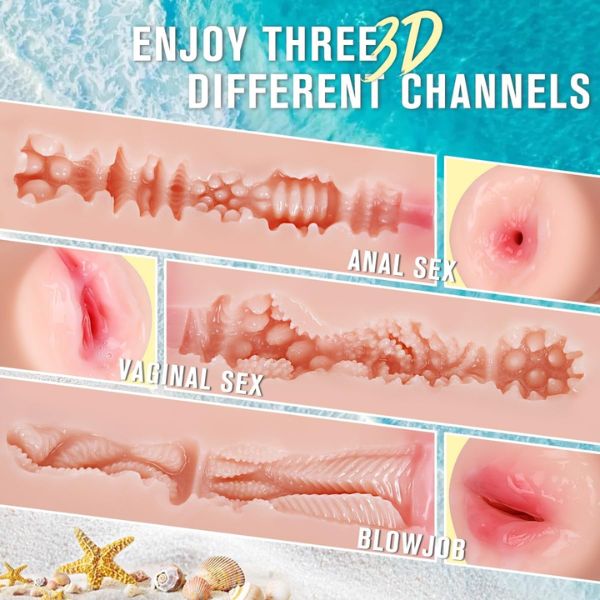 Pack of 3 Pocket Pussies Sex Toys for Men