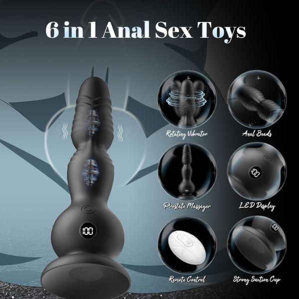 10 Modes Rotating Vibrating Anal Beads
