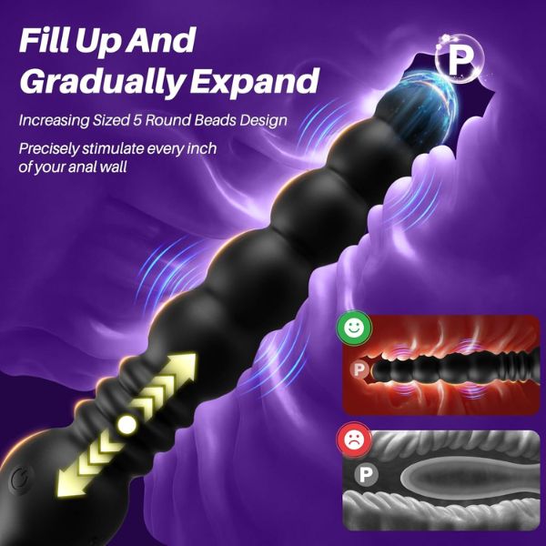 Thrusting Anal Beads Vibrator Prostate Massager