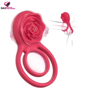 Vibrating Cock Ring with Rose Clitoral