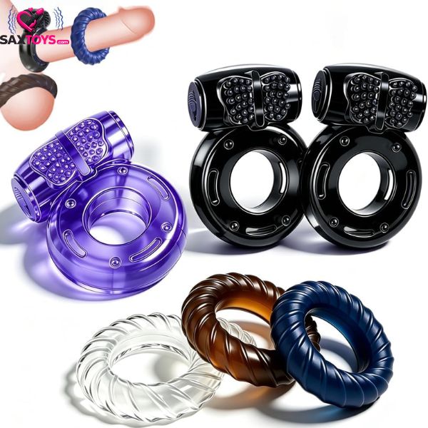 5pcs-vibrating-cock-ring-penis-rings 5Pcs Vibrating Cock Ring Penis Rings