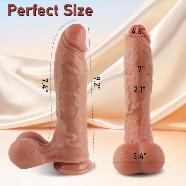 Realistic Huge Dildo with Swinging Balls
