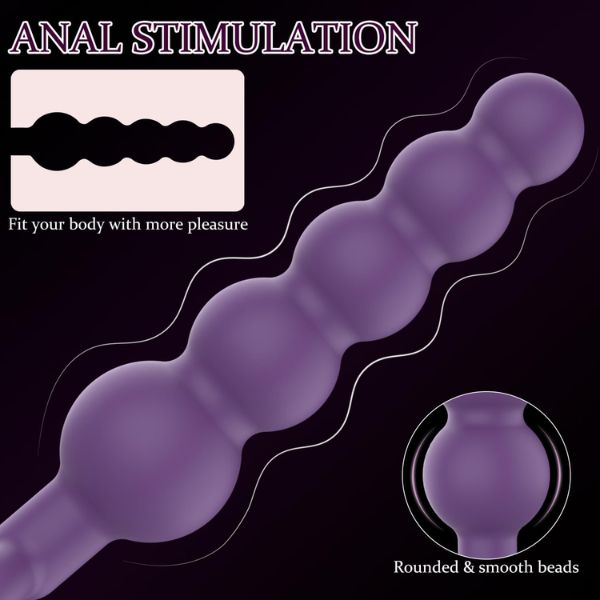 8 inch Silicone Anal Beads Butt Plug