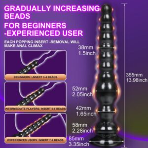 14'' Long Silicone Anal Bead Butt Plug