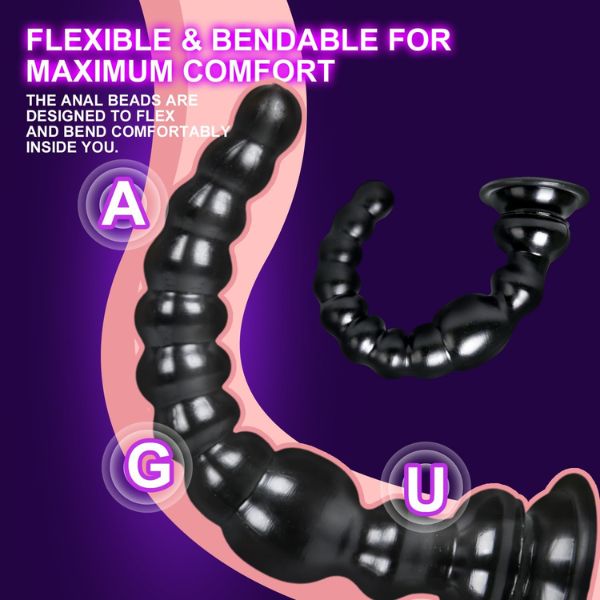 14'' Long Silicone Anal Bead Butt Plug