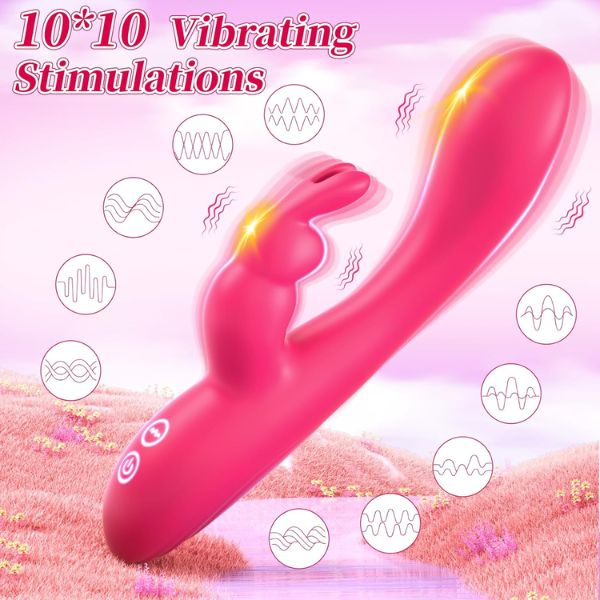 2 in 1 Rabbit Vibrators Female Sex Toy