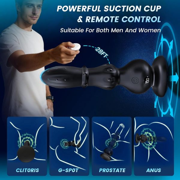 Anal Vibrator Butt Plug with 10 Thrusting