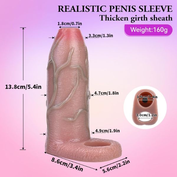 Penis Sleeve Realistic Dildo Cock Sheath