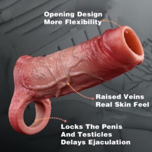 Silicone Realistic Penis Sleeve with Testicle