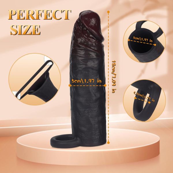 Realistic Penis Sleeve Extension for Men