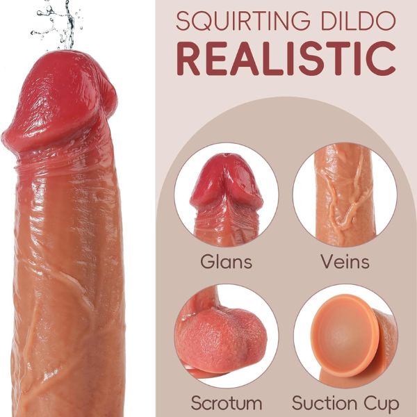 8.6 Inch Realistic Squirting Dildo