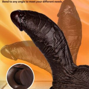 10.5'' Realistic Huge Thick Black Dildo
