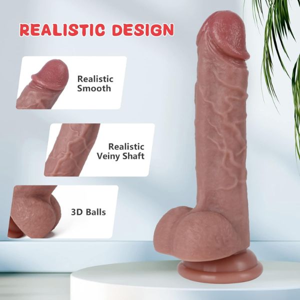 7.8" Realistic Flesh Liquid Silicone Dildo