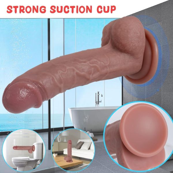 7.8" Realistic Flesh Liquid Silicone Dildo