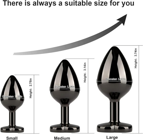 3PCS Sex Toys Anal Training Set Metal Butt