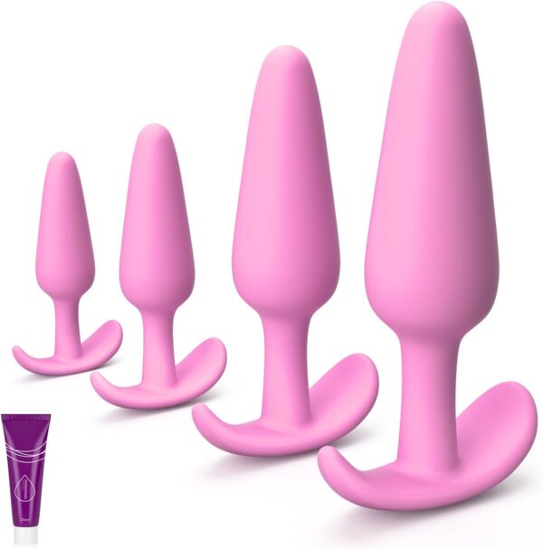 61NxAFju22L._AC_SL1500_ 4PCS Silicone Anal Butt Plug Set