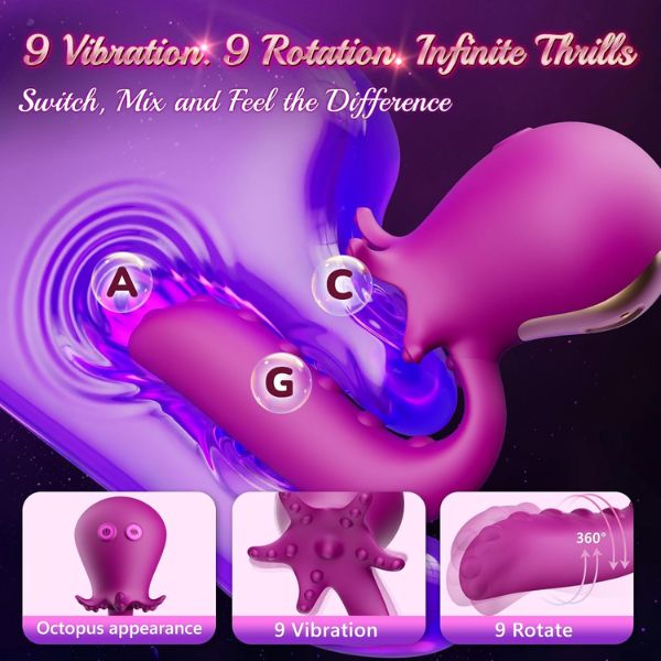 Air Pulse Burst Modes Tentacle Dildos
