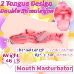 Two Tongue Mouth Pocket Stroker