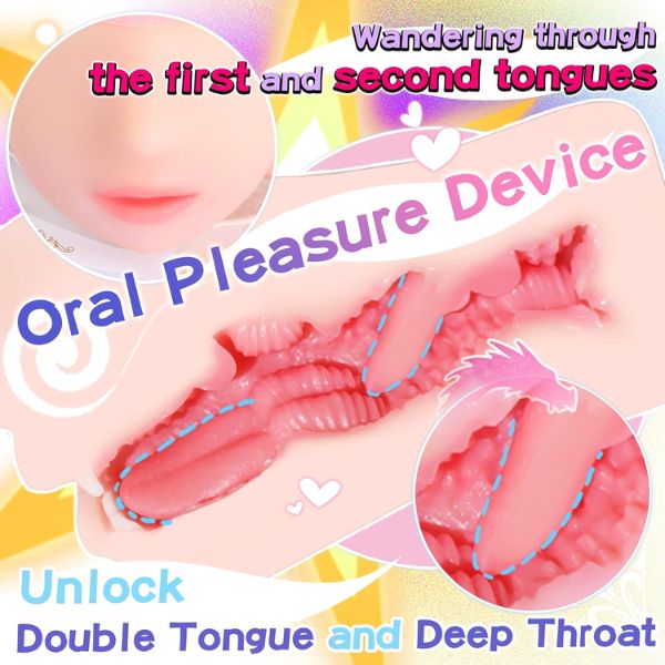 Two Tongue Mouth Pocket Stroker