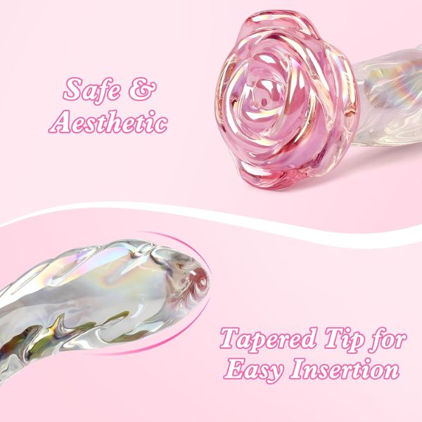 Anal Dildo Glass Rose Sex Toy