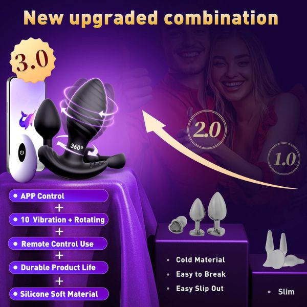 3PCS Anal Plug Sex Toys for Men Women