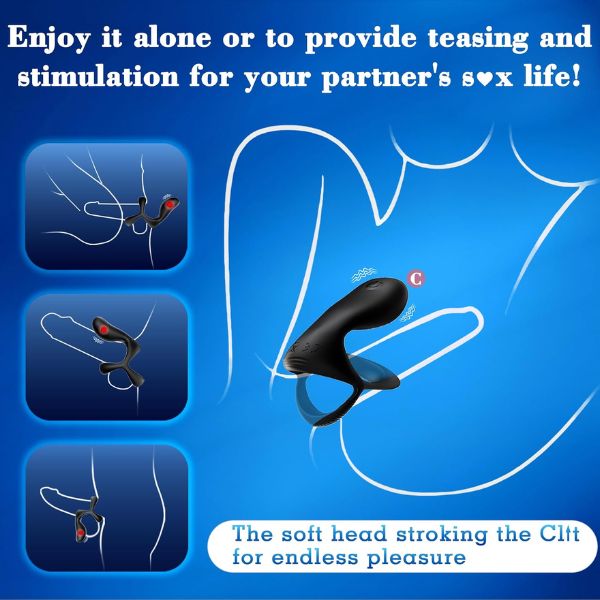 Triple-Ring Vibrating Cock Ring Vibrator