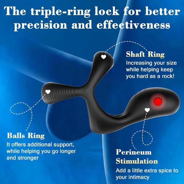 Triple-Ring Vibrating Cock Ring Vibrator