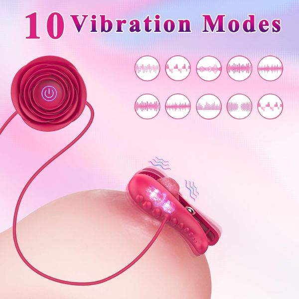 1 Pair Nipple Clamp Rose Sex Toys