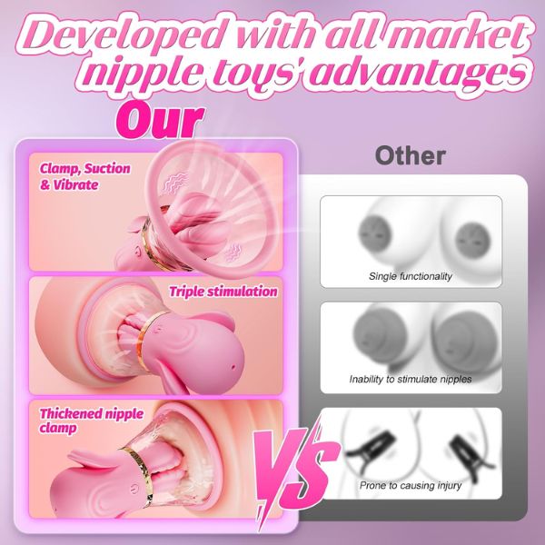 1 Pair Nipple Clamp Rose Sex Toys