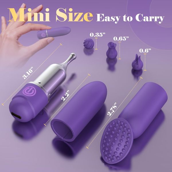 Mini Bullet Vibrator Kit with 5 Attachments