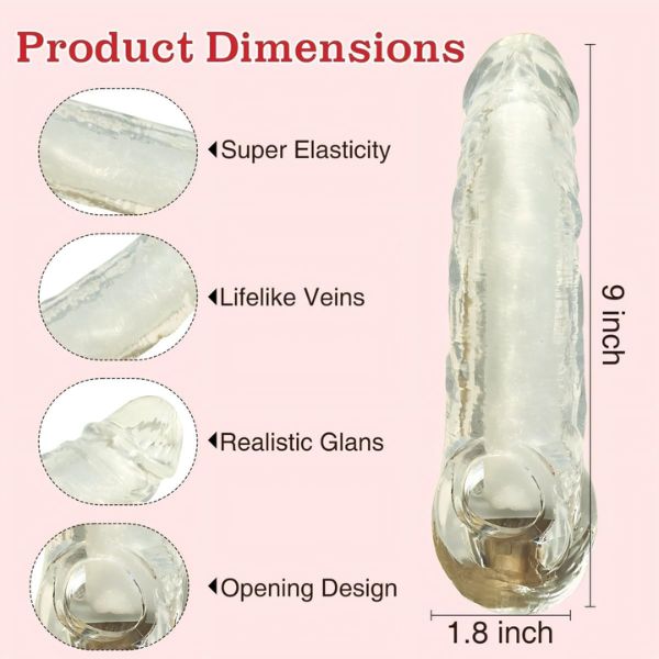 Open Realistic Sleeve Extender Sheath for Men