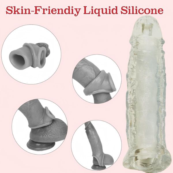 Open Realistic Sleeve Extender Sheath for Men