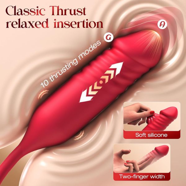 MOOLIGIRL Rose Toy Thrusting Dildo Vibrator